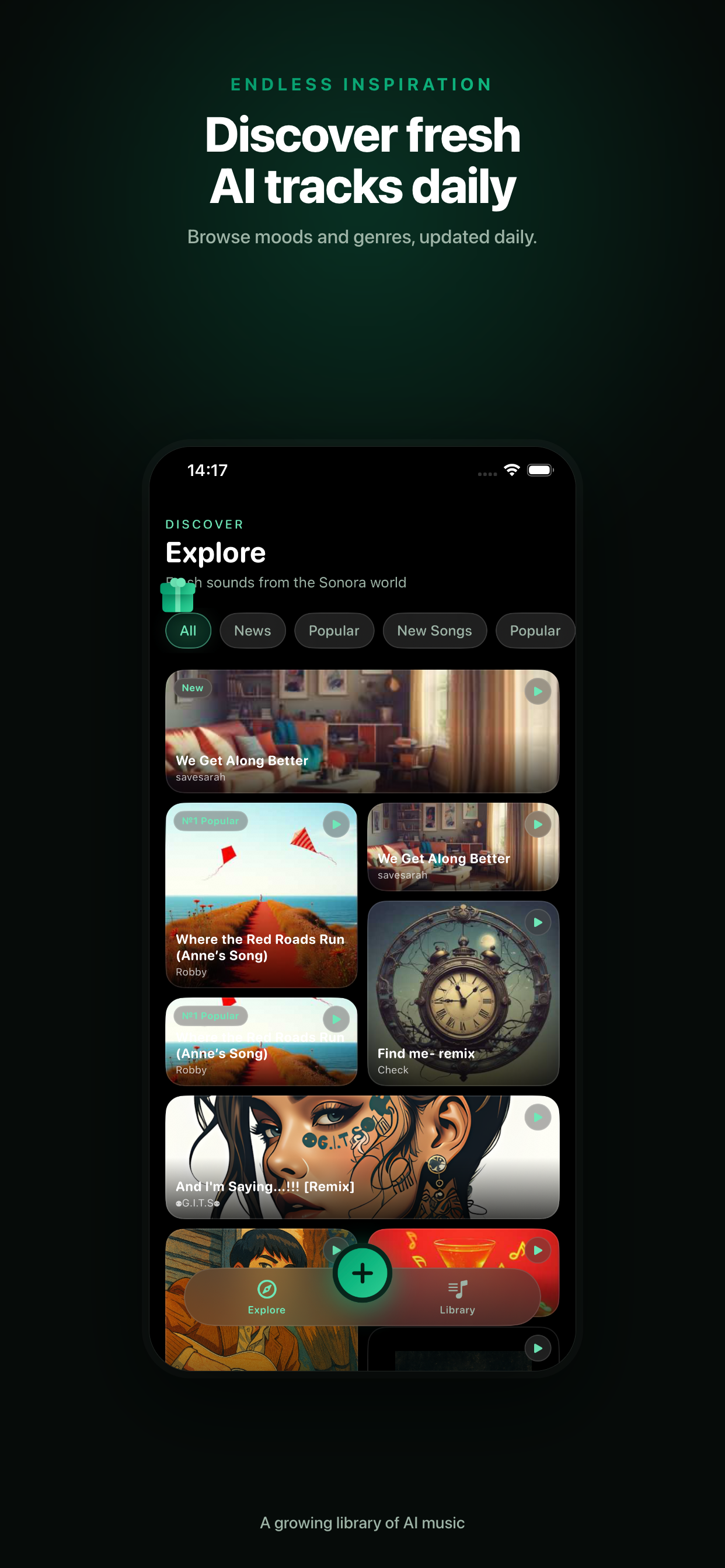 Explore curated AI-generated tracks by mood and genre